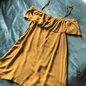 H&M olive off-the-shoulder dress, Size 12